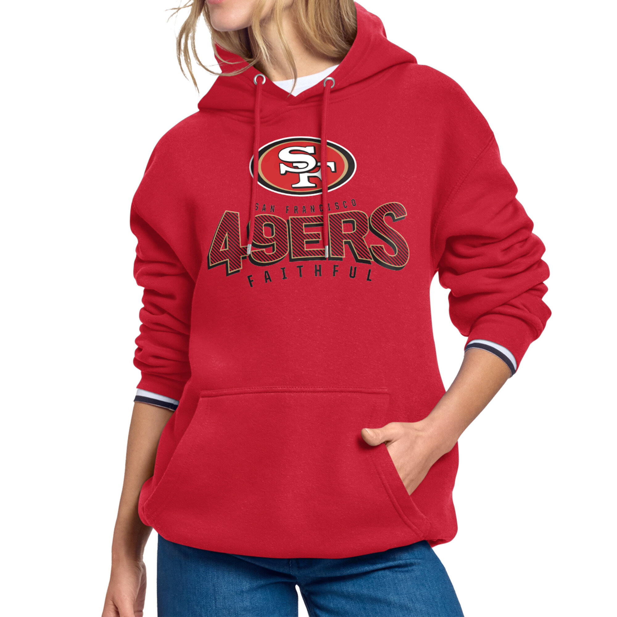 Women's Starter Scarlet San Francisco 49ers Under the Arch Hoodie