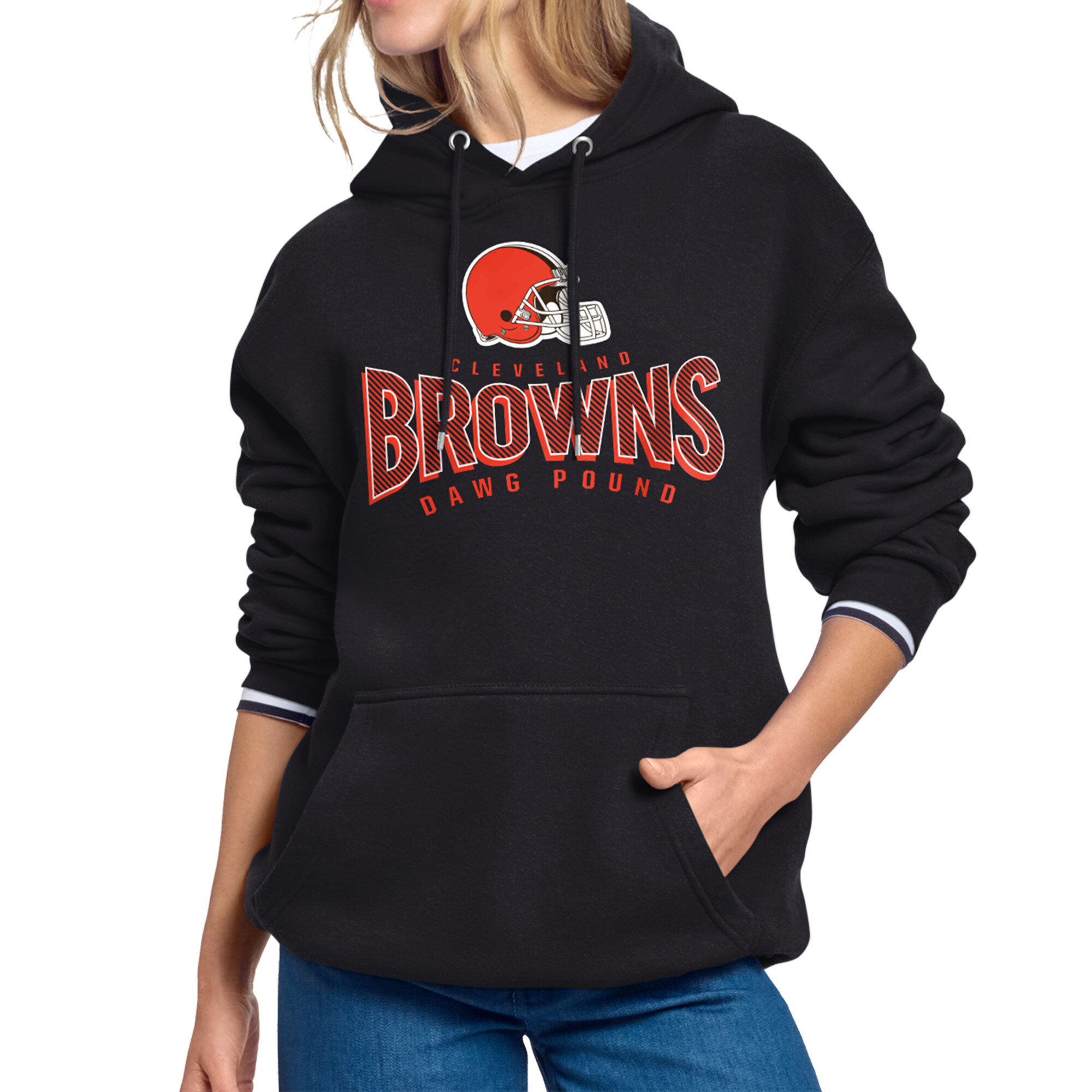 Women's Starter Black Cleveland Browns Under the Arch Hoodie
