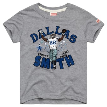 Youth Homage Emmitt Smith Dallas Cowboys Gray Retired Greats T-Shirt