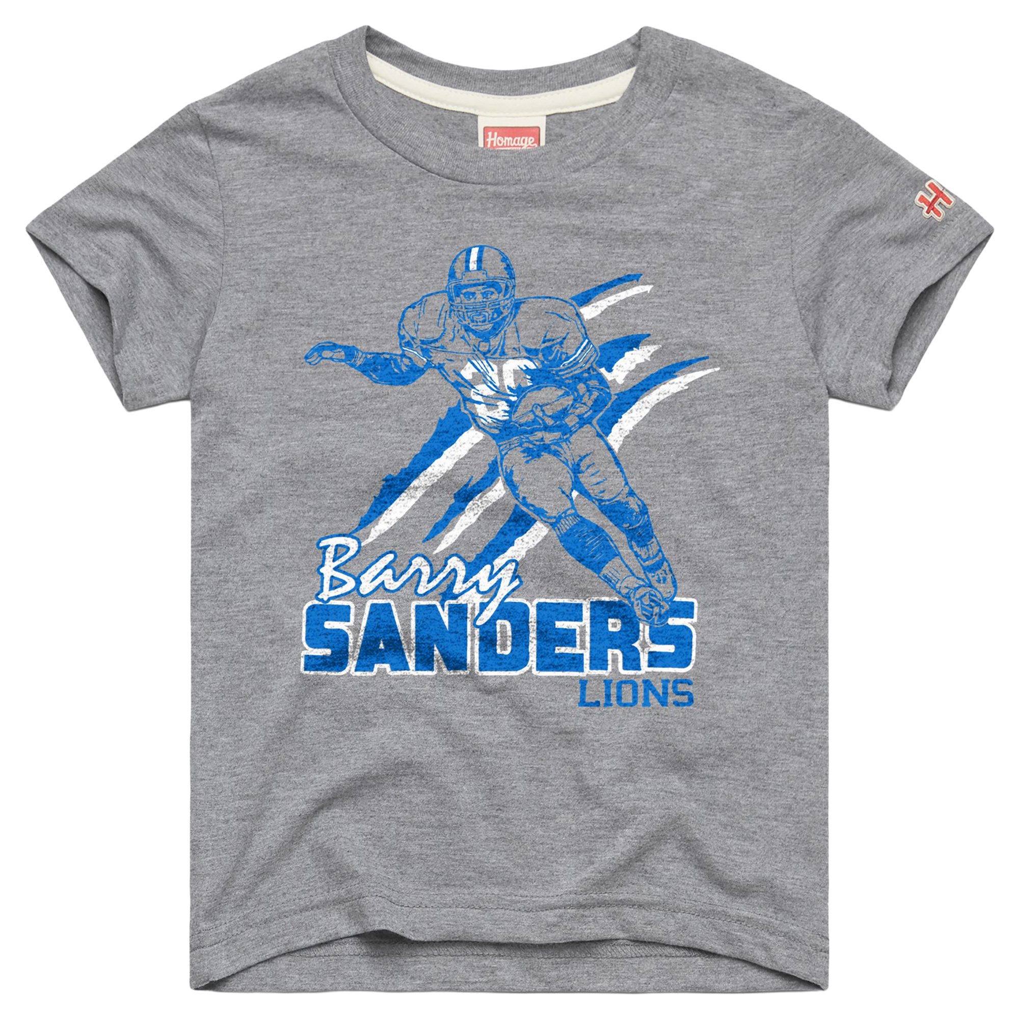 Youth Homage Barry Sanders Detroit Lions Gray Retired Greats T-Shirt