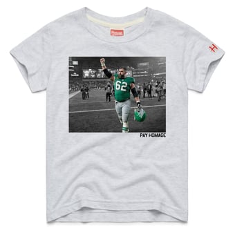 Youth Homage Jason Kelce Philadelphia Eagles Ash Retired Greats T-Shirt