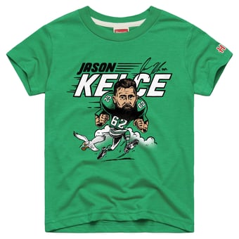 Youth Homage Jason Kelce Philadelphia Eagles Kelly Green Retired Greats T-Shirt