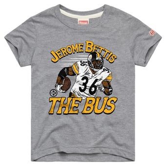 Youth Homage Jerome Bettis Pittsburgh Steelers Gray Retired Greats T-Shirt