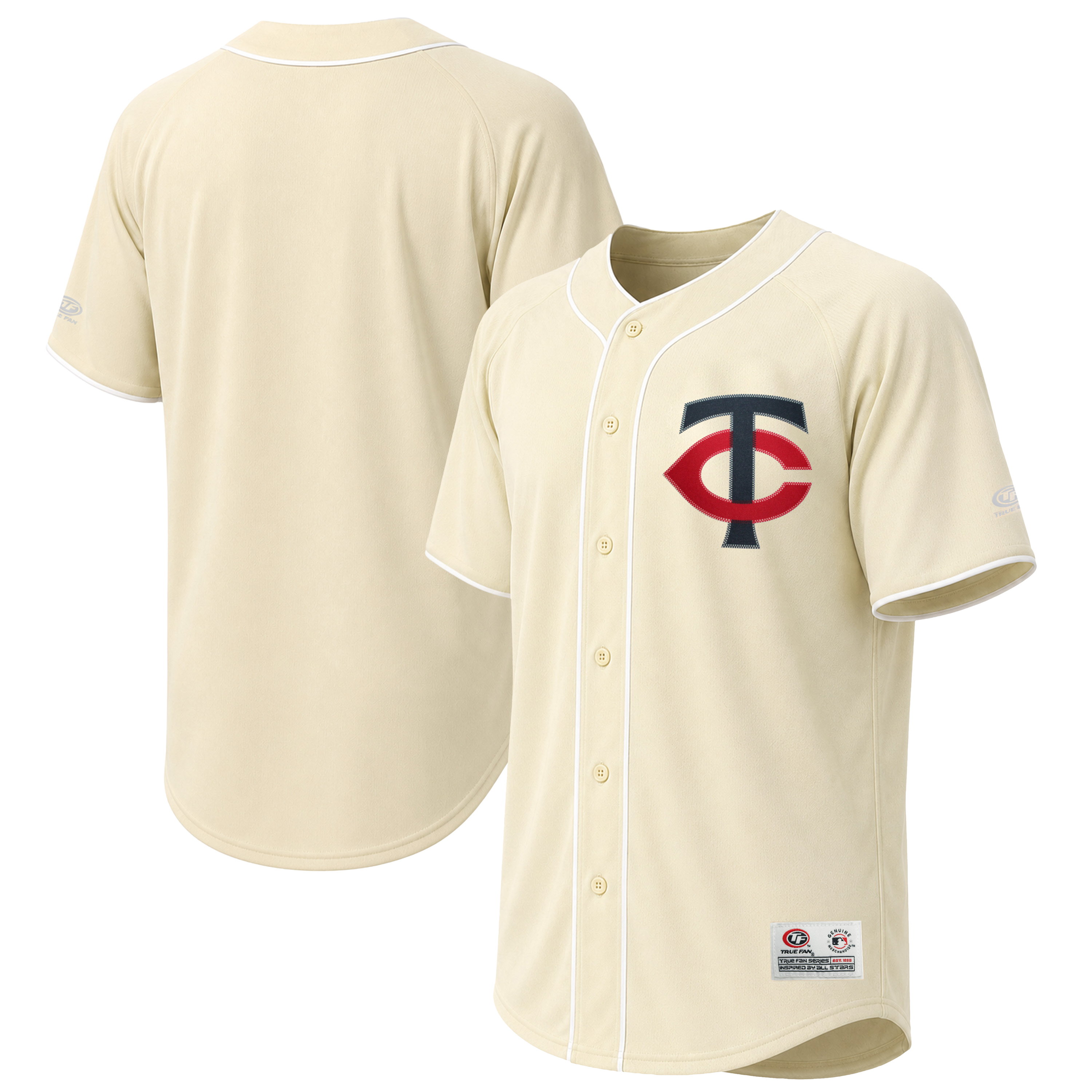 Men's Stitches Cream Minnesota Twins Fashion Jersey