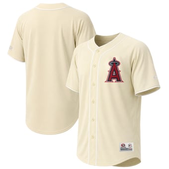 Men's Stitches Cream Los Angeles Angels Jersey