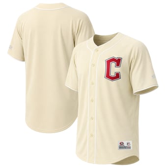 Men's Stitches Cream Cleveland Guardians Jersey