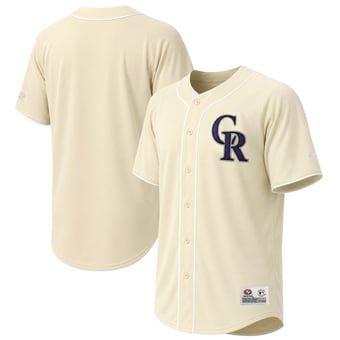 Men's Stitches Cream Colorado Rockies Jersey