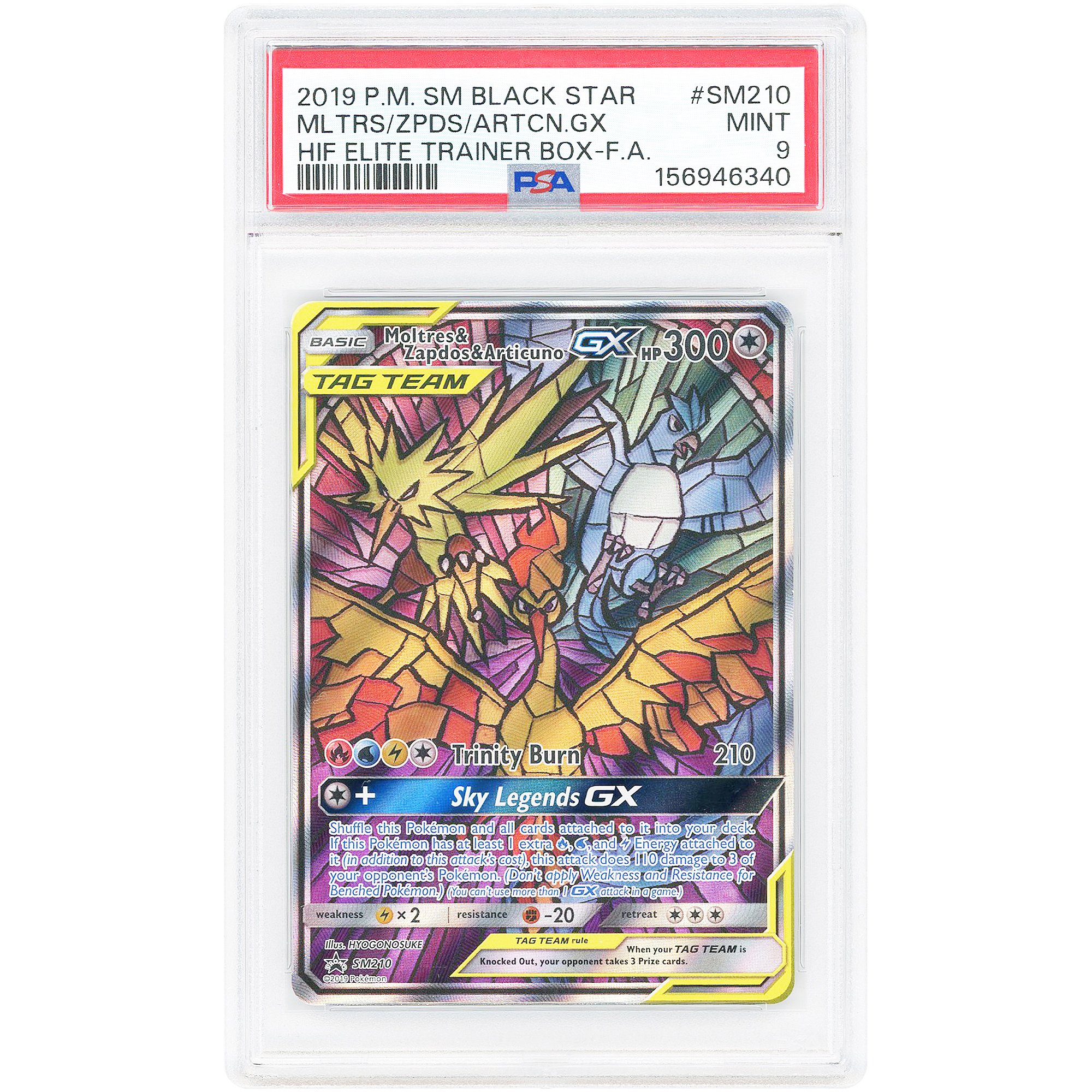 Moltres & Zapdos & Articuno GX 2019 Pokemon Sun & Moon Promo #SM210 PSA Authenticated 9 Card