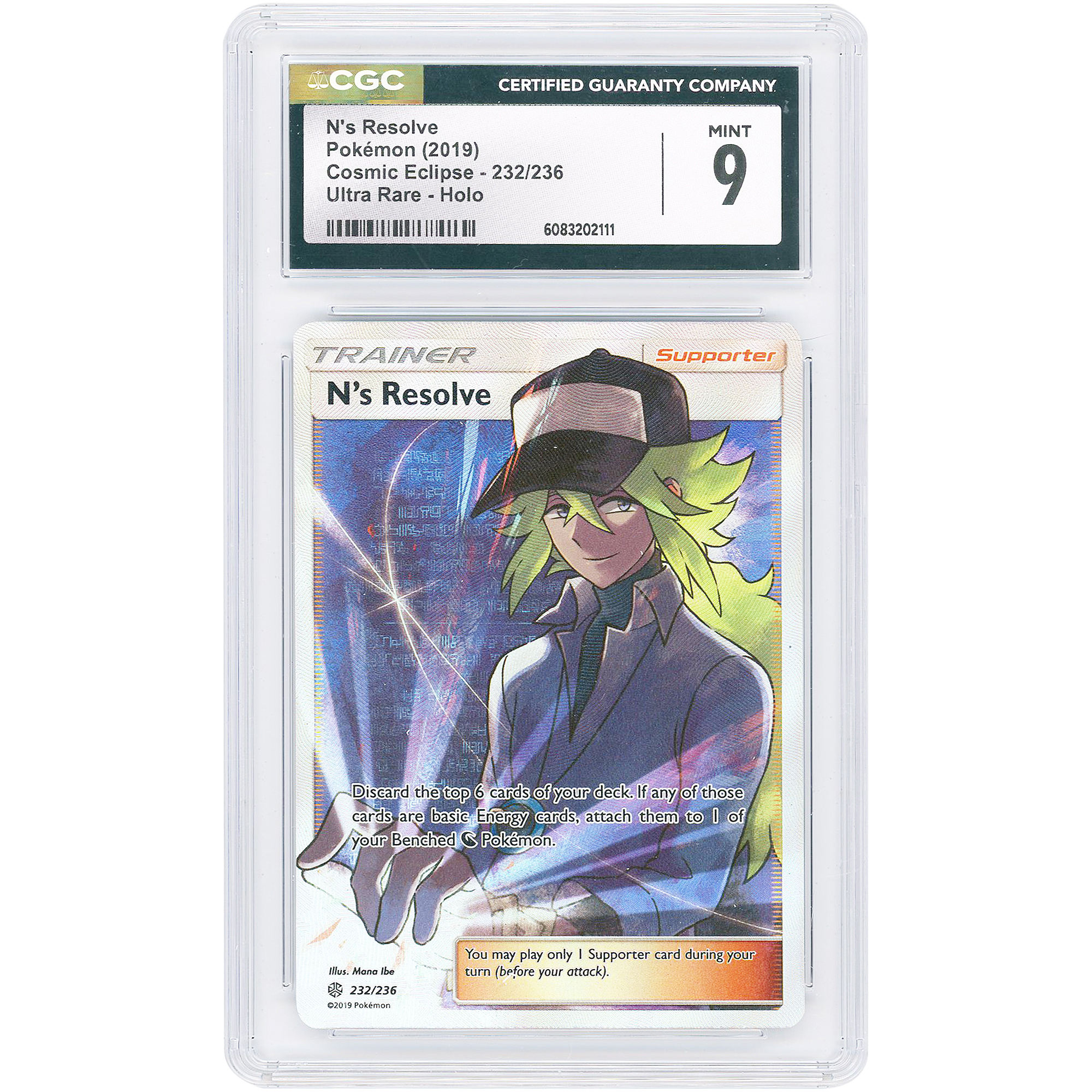 N's Resolve 2019 Pokemon Cosmic Eclipse Ultra Rare #232 CGC Authenticated 9 Card