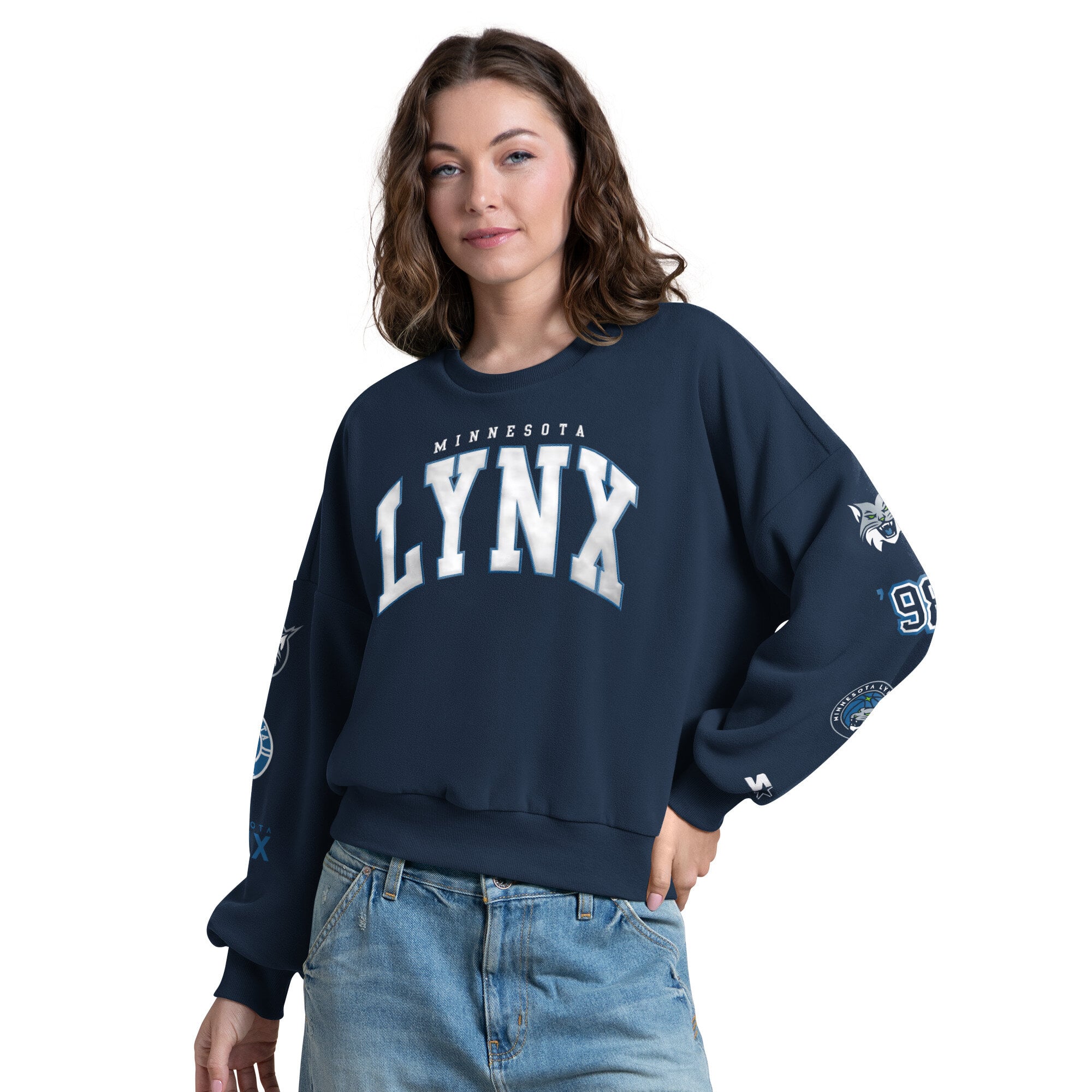 Women's Starter Navy Minnesota Lynx Fan Catch Sweatshirt