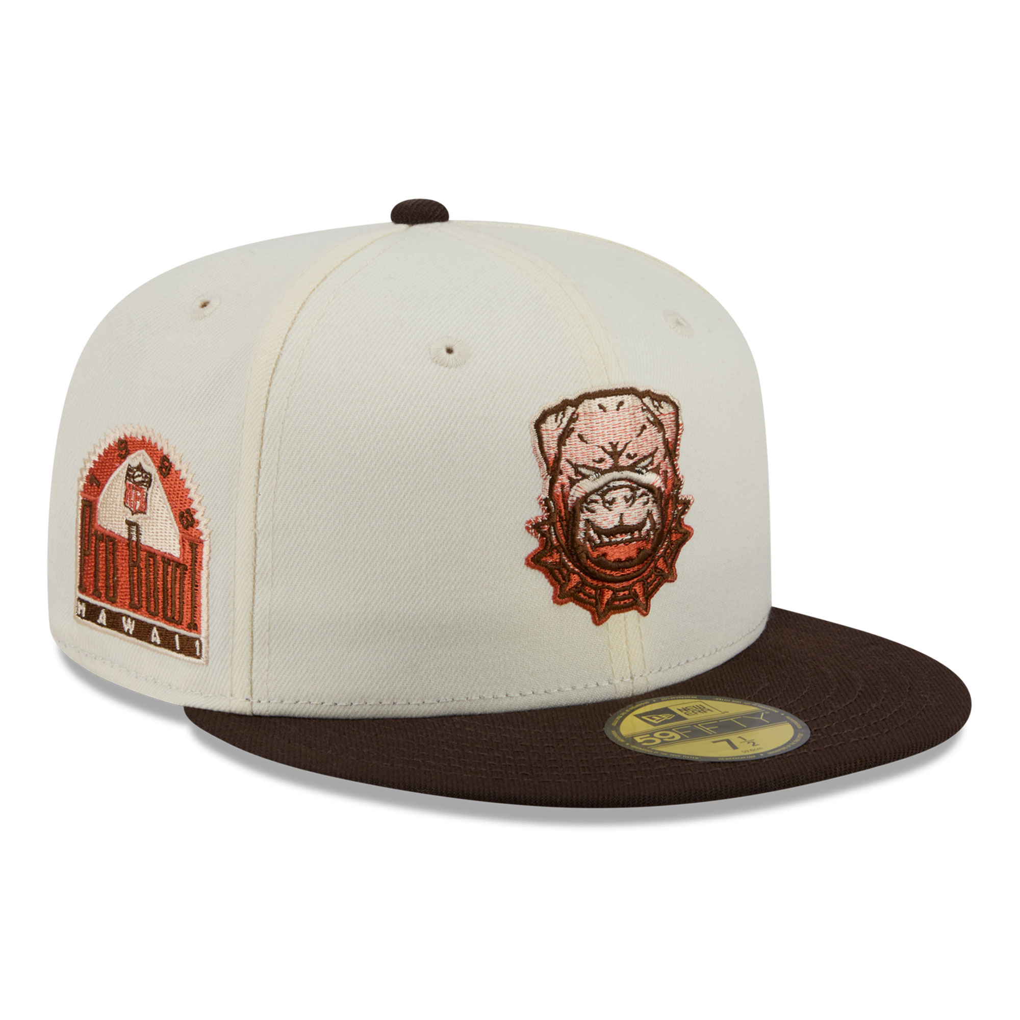 Men's New Era Cream/Brown Cleveland Browns Pumpkin Spice 59FIFTY Fitted Hat