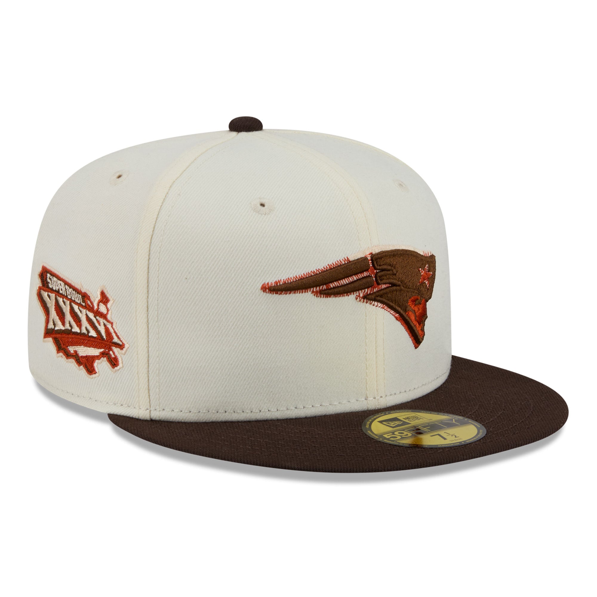 Men’s New Era Cream/Brown New England Patriots Pumpkin Spice 59FIFTY Fitted Hat