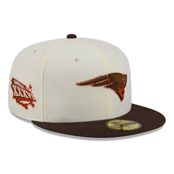 Men's New Era Cream/Brown New England Patriots Pumpkin Spice 59FIFTY Fitted Hat