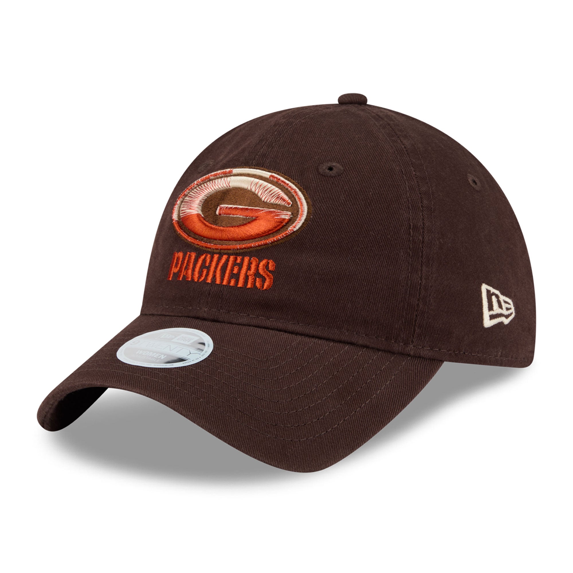 Women's New Era Brown Green Bay Packers Pumpkin Spice 9TWENTY Adjustable Hat