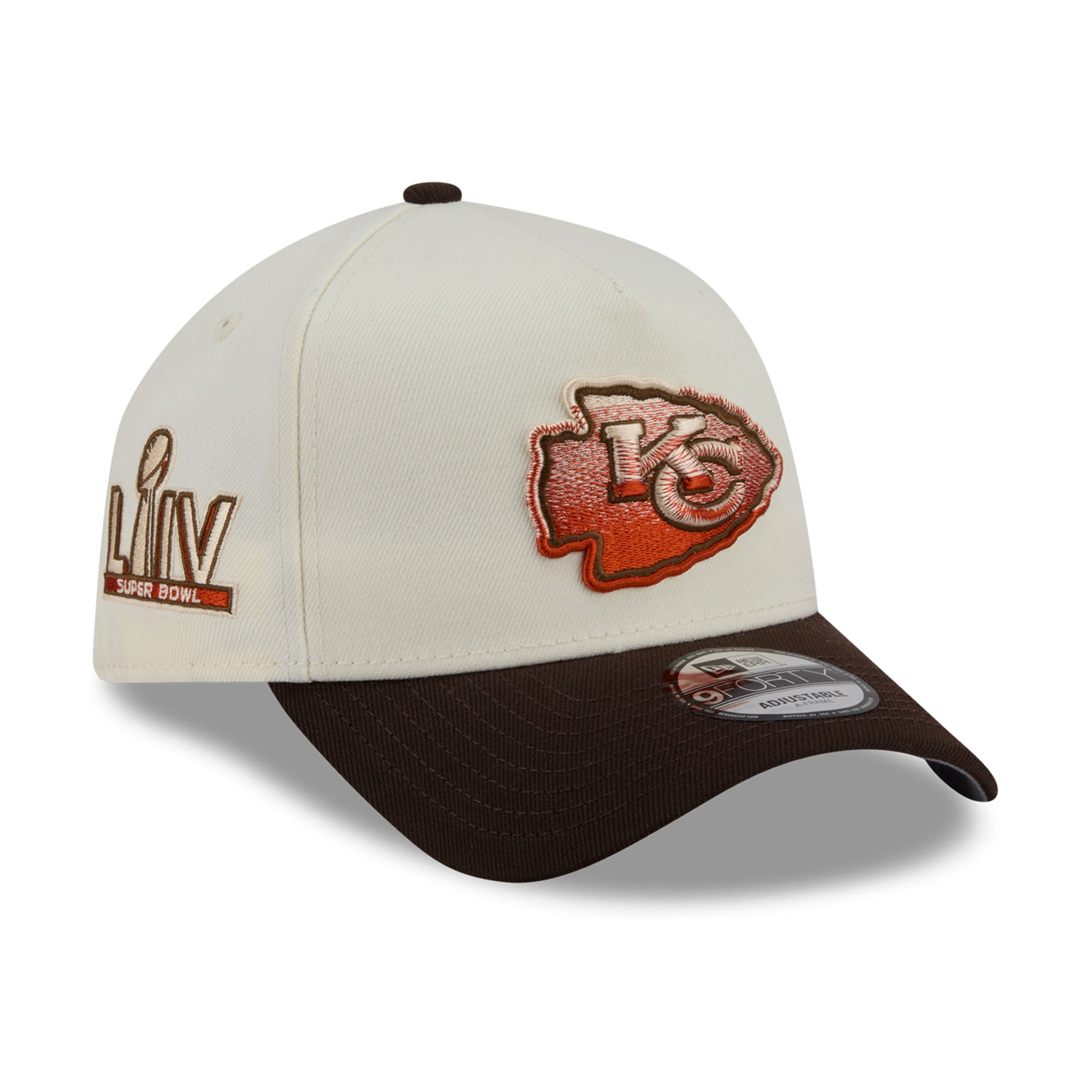 Men's New Era Cream/Brown Kansas City Chiefs Pumpkin Spice A-Frame 9FORTY Adjustable Hat