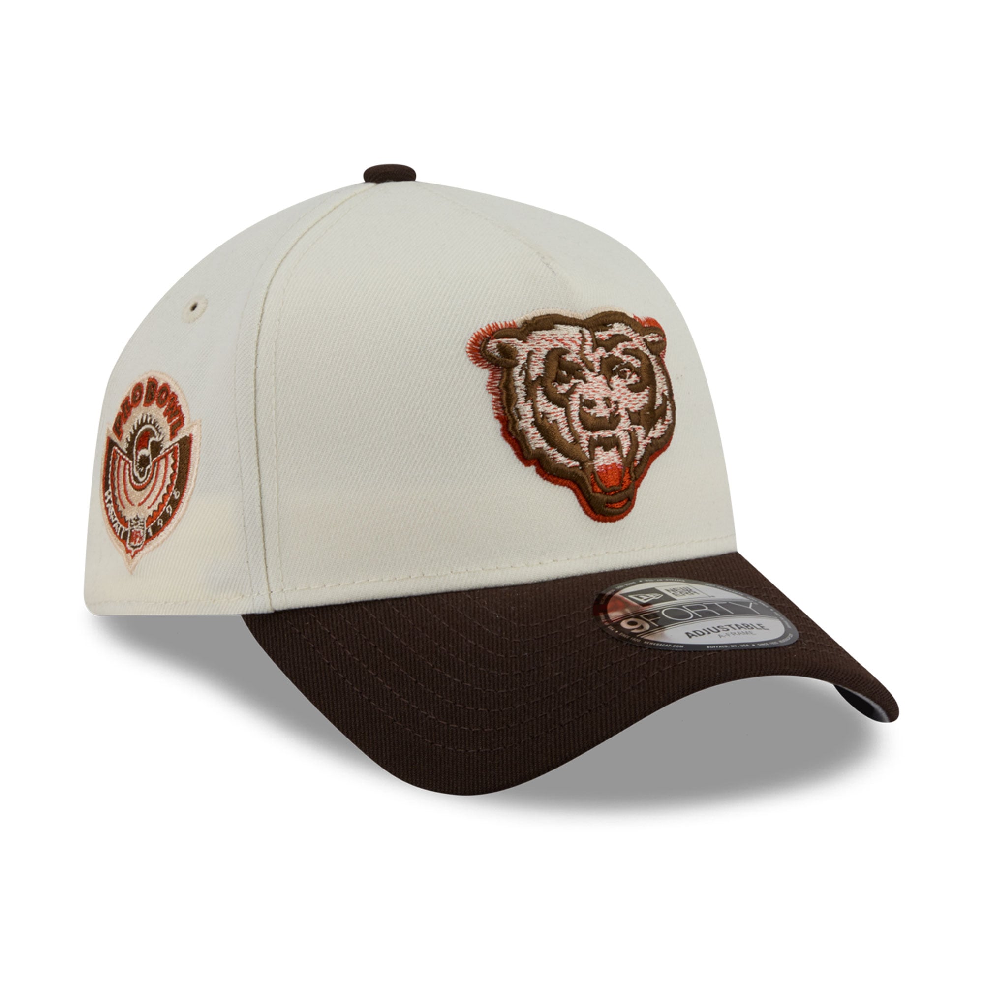 Men's New Era Cream/Brown Chicago Bears Pumpkin Spice A-Frame 9FORTY Adjustable Hat