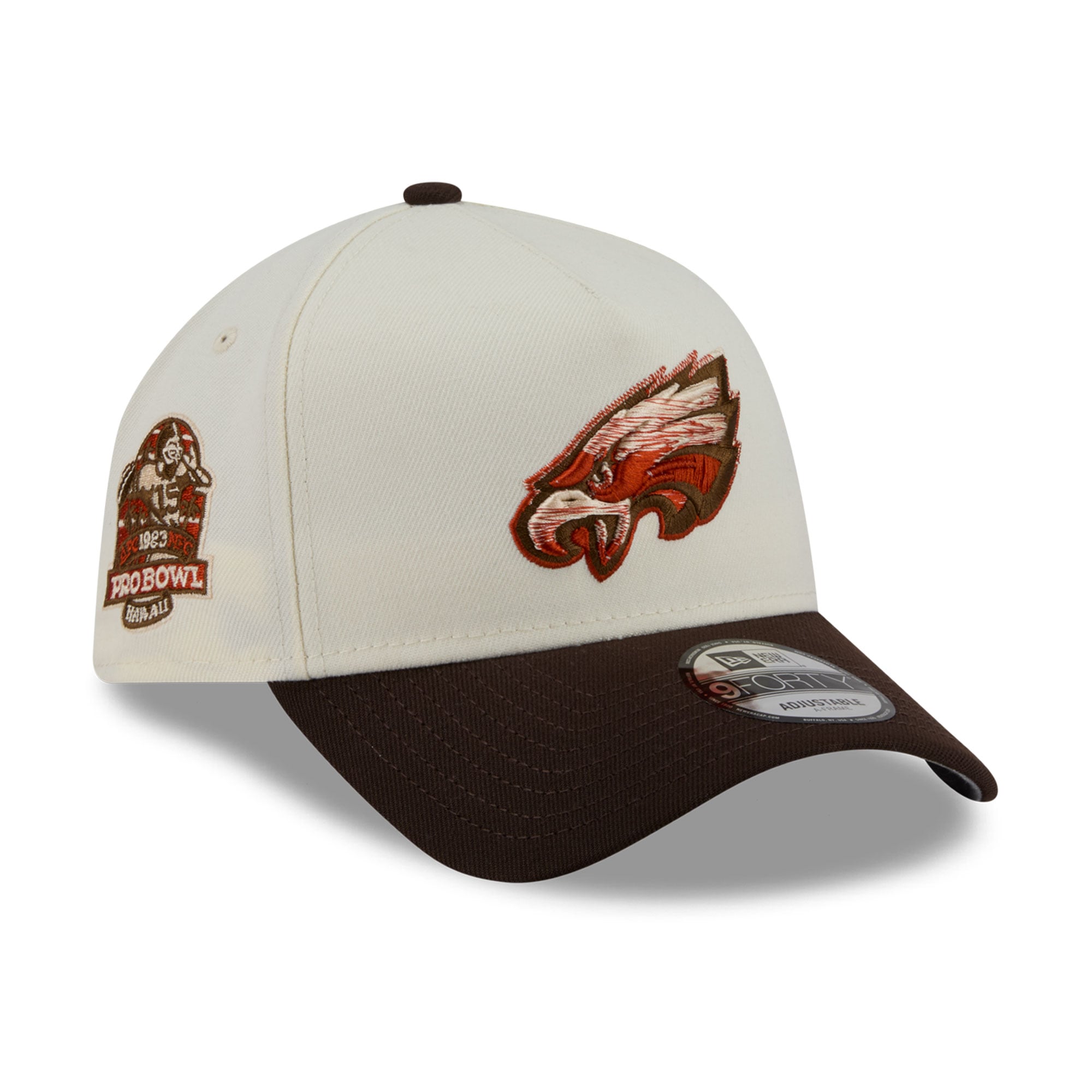 Men's New Era Cream/Brown Philadelphia Eagles Pumpkin Spice A-Frame 9FORTY Adjustable Hat