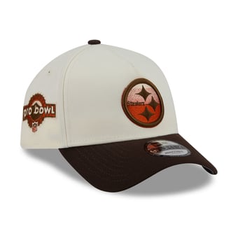 Men's New Era Cream/Brown Pittsburgh Steelers Pumpkin Spice A-Frame 9FORTY Adjustable Hat