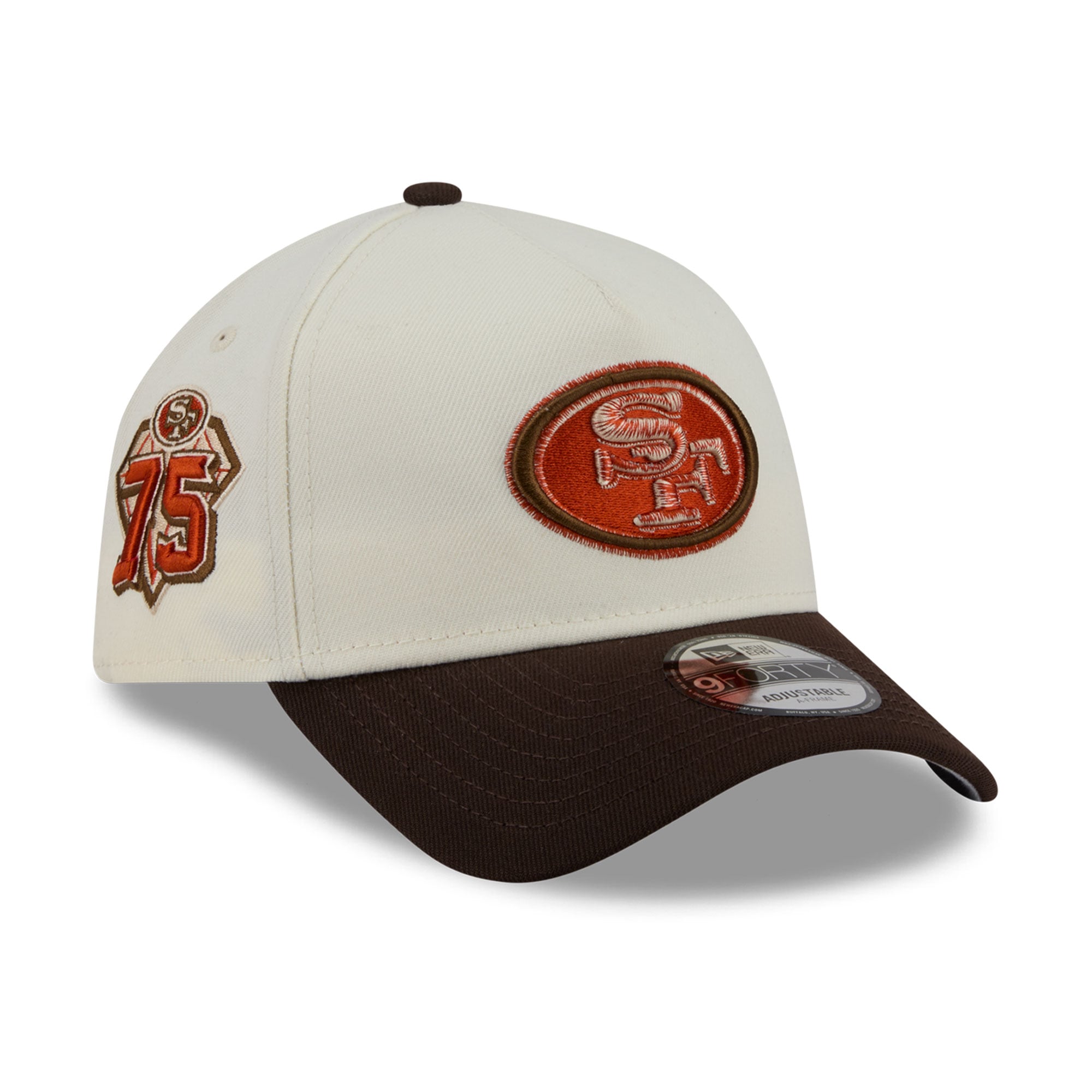 Men's New Era Cream/Brown San Francisco 49ers Pumpkin Spice A-Frame 9FORTY Adjustable Hat