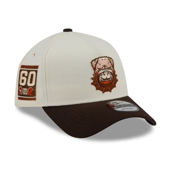 Men's New Era Cream/Brown Cleveland Browns Pumpkin Spice A-Frame 9FORTY Adjustable Hat