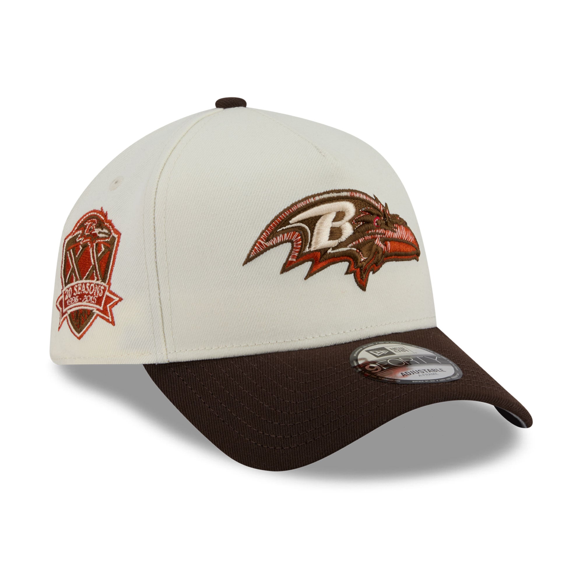 Men's New Era Cream/Brown Baltimore Ravens Pumpkin Spice A-Frame 9FORTY Adjustable Hat