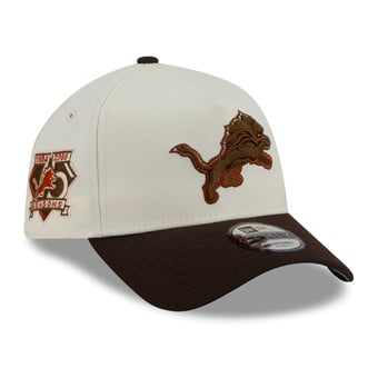 Men's New Era Cream/Brown Detroit Lions Pumpkin Spice A-Frame 9FORTY Adjustable Hat