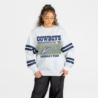 Women's Gameday Couture Ash Dallas Cowboys Off the Grid Oversized Fleece Sweatshirt
