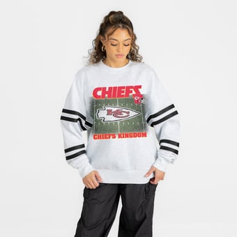 Women's Gameday Couture Ash Kansas City Chiefs Off the Grid Oversized Fleece Sweatshirt