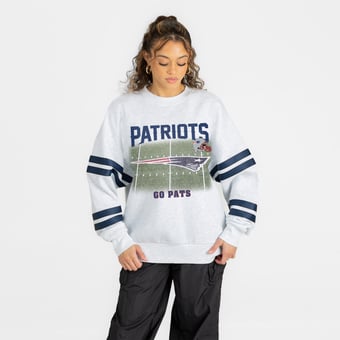 Women's Gameday Couture Ash New England Patriots Off the Grid Oversized Fleece Sweatshirt