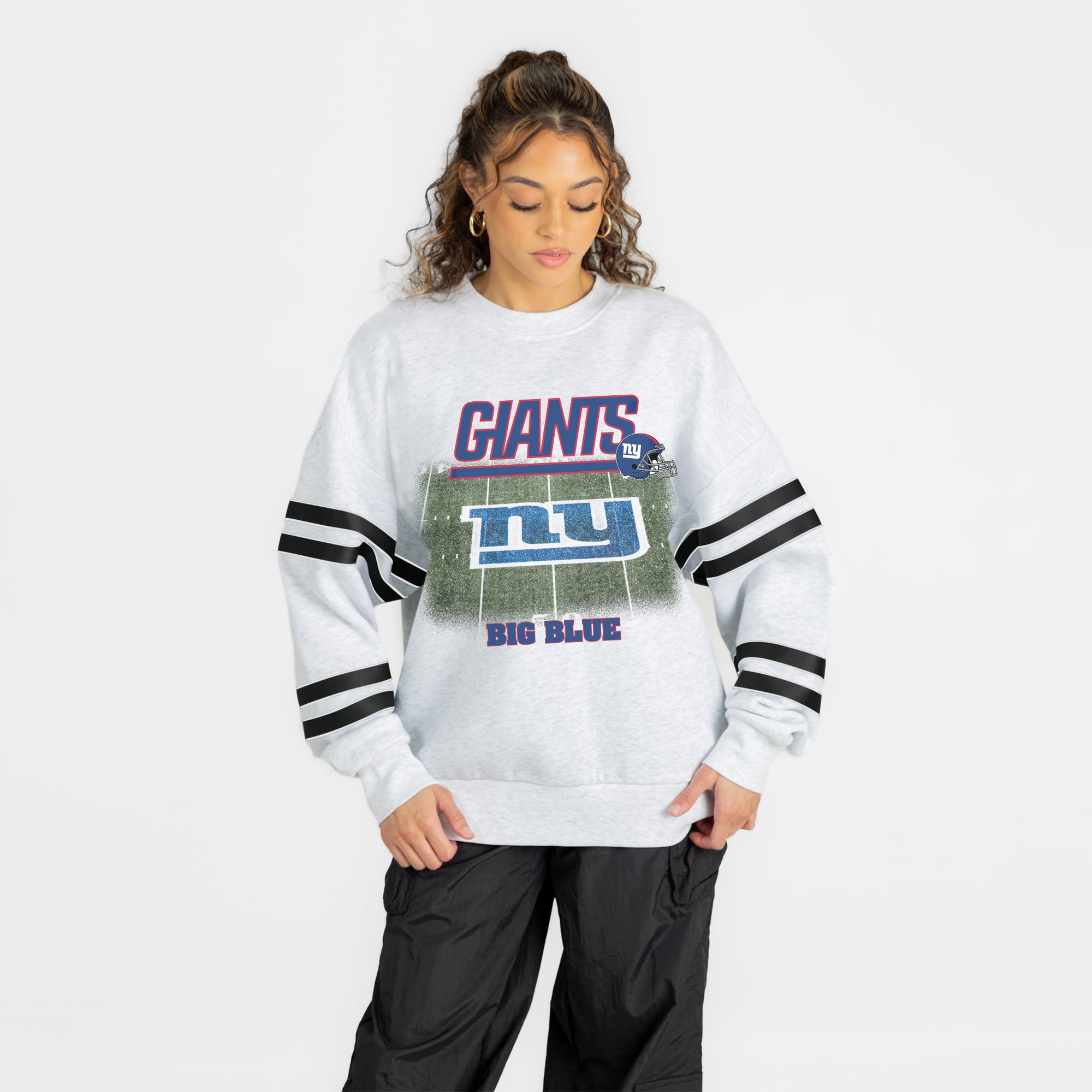 Women’s Gameday Couture Ash New York Giants Off the Grid Oversized Fleece Sweatshirt