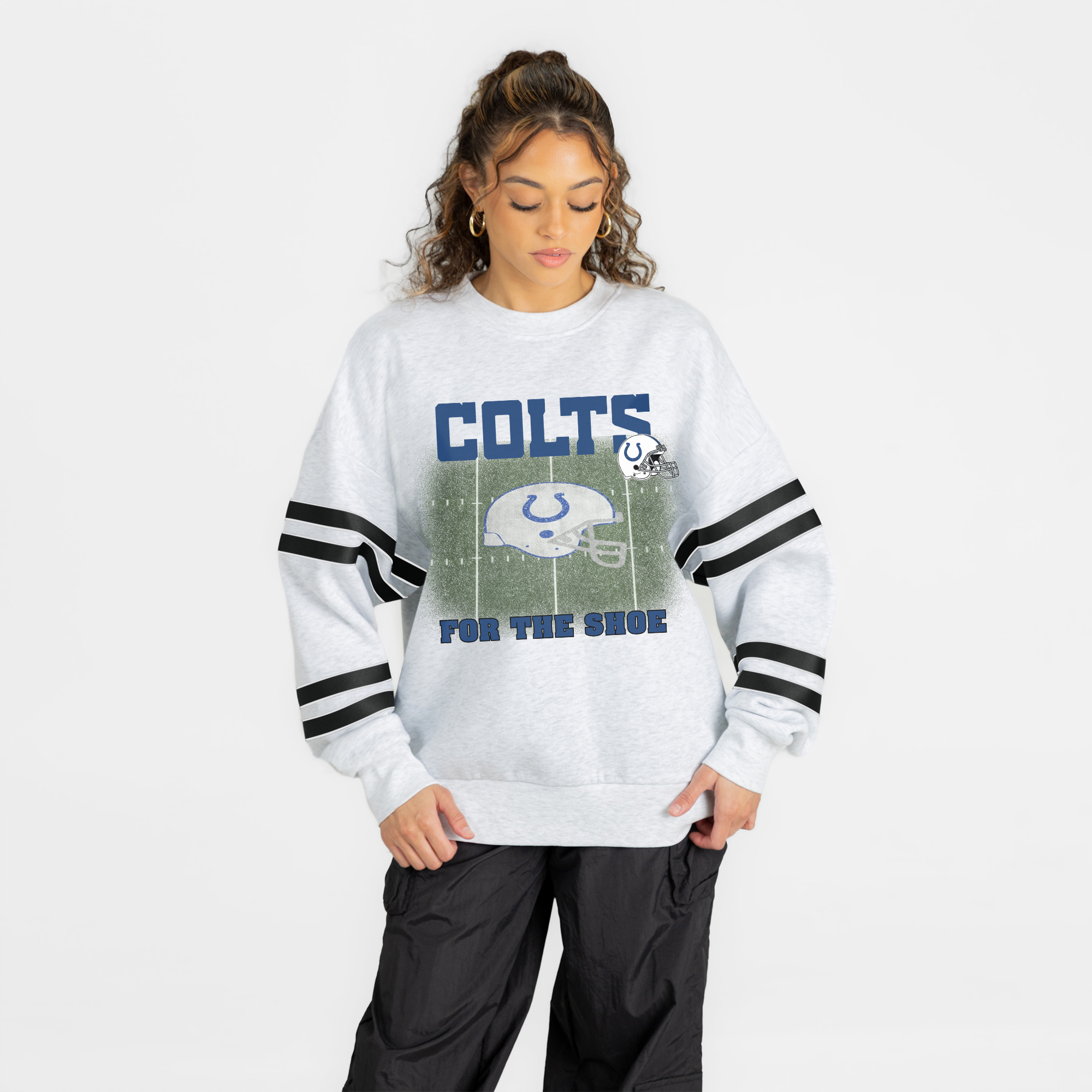 Women's Gameday Couture Ash Indianapolis Colts Off the Grid Oversized Fleece Sweatshirt