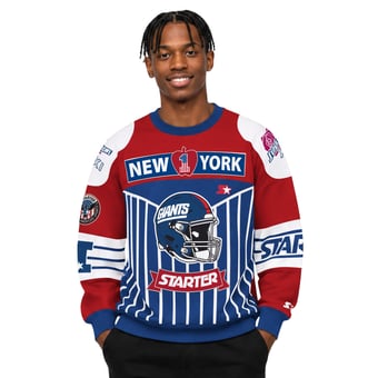 "Men's Starter Royal New York Giants Super Bowl XXI Classic '90s ""Art Off the Wall"" Sweatshirt"