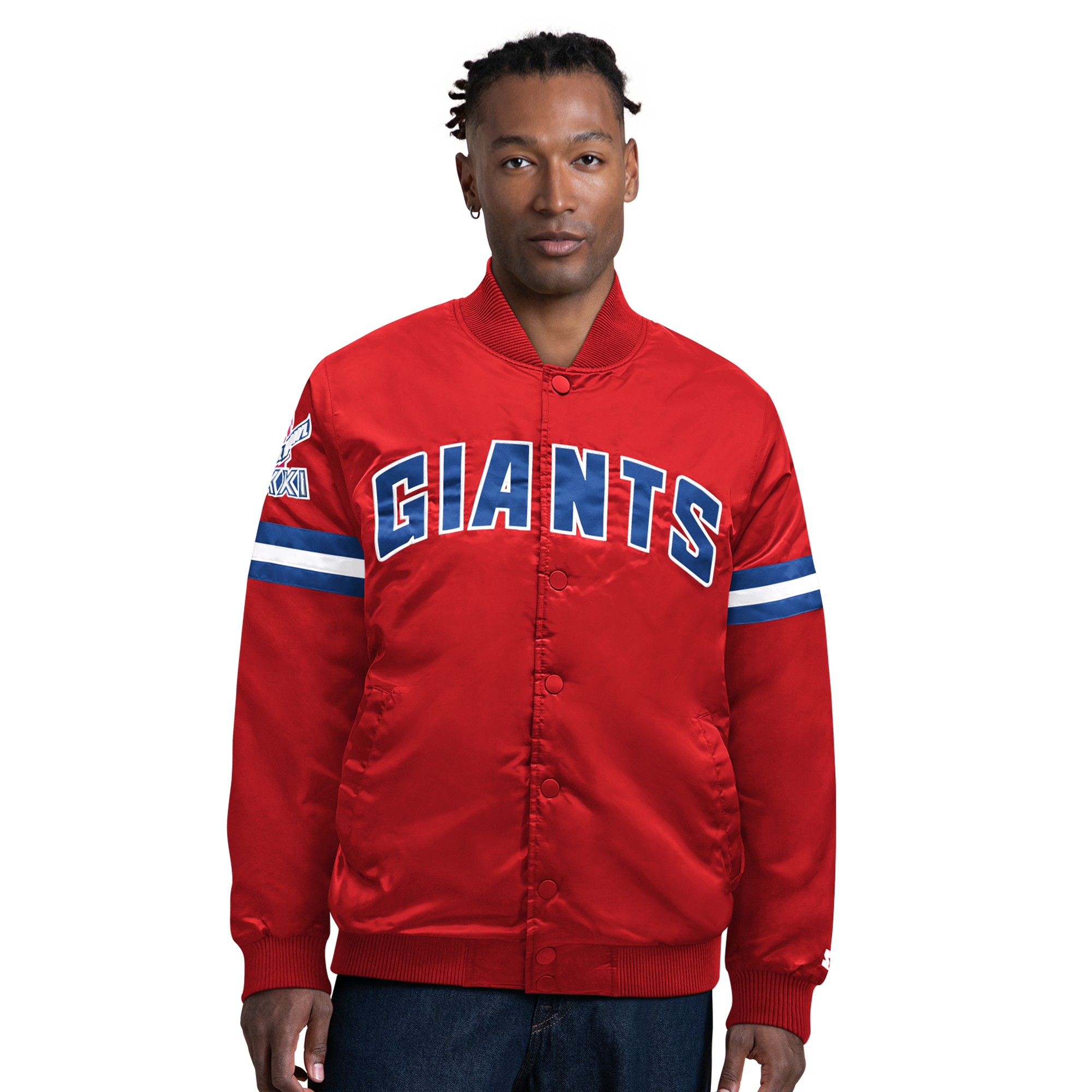 Men's Starter Red New York Giants Super Bowl XXI Satin Full-Snap Varsity Jacket