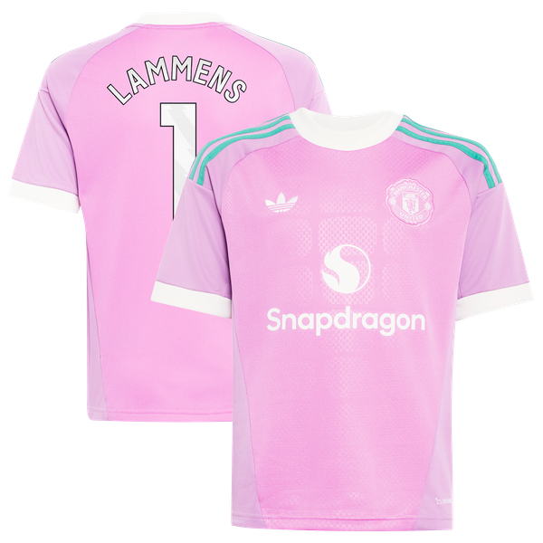 Maillot Gardien Extérieur Manchester United adidas 26/27 - Enfant avec flocage Lammens 1
