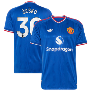 Maillot Extérieur Manchester United adidas Authentic 26/27 avec flocage Šeško 30, vue 2