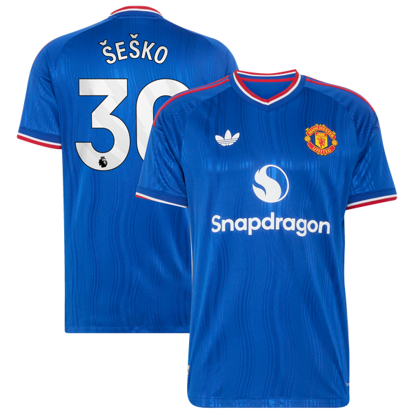 Maillot Extérieur Manchester United adidas Authentic 26/27 avec flocage Šeško 30