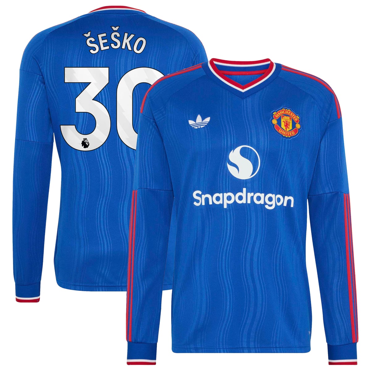 Maillot Extérieur Manchester United adidas 26/27 - Manches longues avec flocage Šeško 30