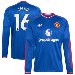 Maillot Extérieur Manchester United adidas Authentic 26/27 - Manches longues avec flocage Amad 16, vue 1