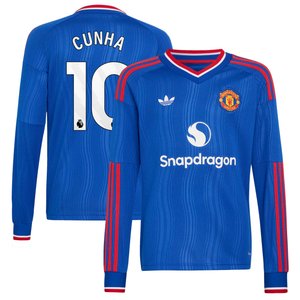 Maillot Extérieur Manchester United adidas 26/27 - Manches longues - Enfant avec flocage Cunha 10, vue 2