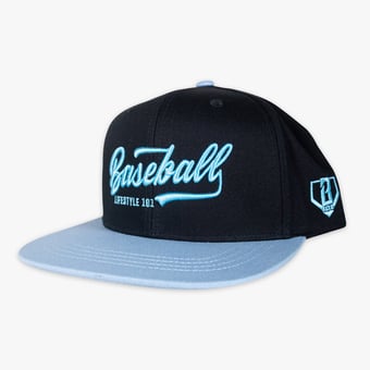 Men's Baseball Lifestyle 101 Black/Light Blue Established Adjustable Hat