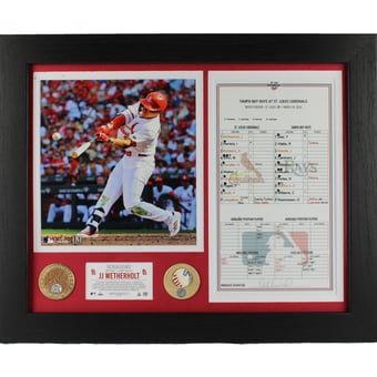 "JJ Wetherholt St. Louis Cardinals Framed 13"" x 16"" MLB Debut Photograph with a Piece of Game-Used Dirt - Limited Edition of 72"