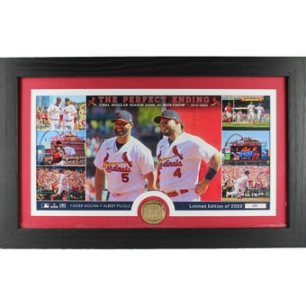 "Yadier Molina and Albert Pujols St. Louis Cardinals Framed 12"" x 20"" Final Game Together Collage - Limited Edition of 2022"