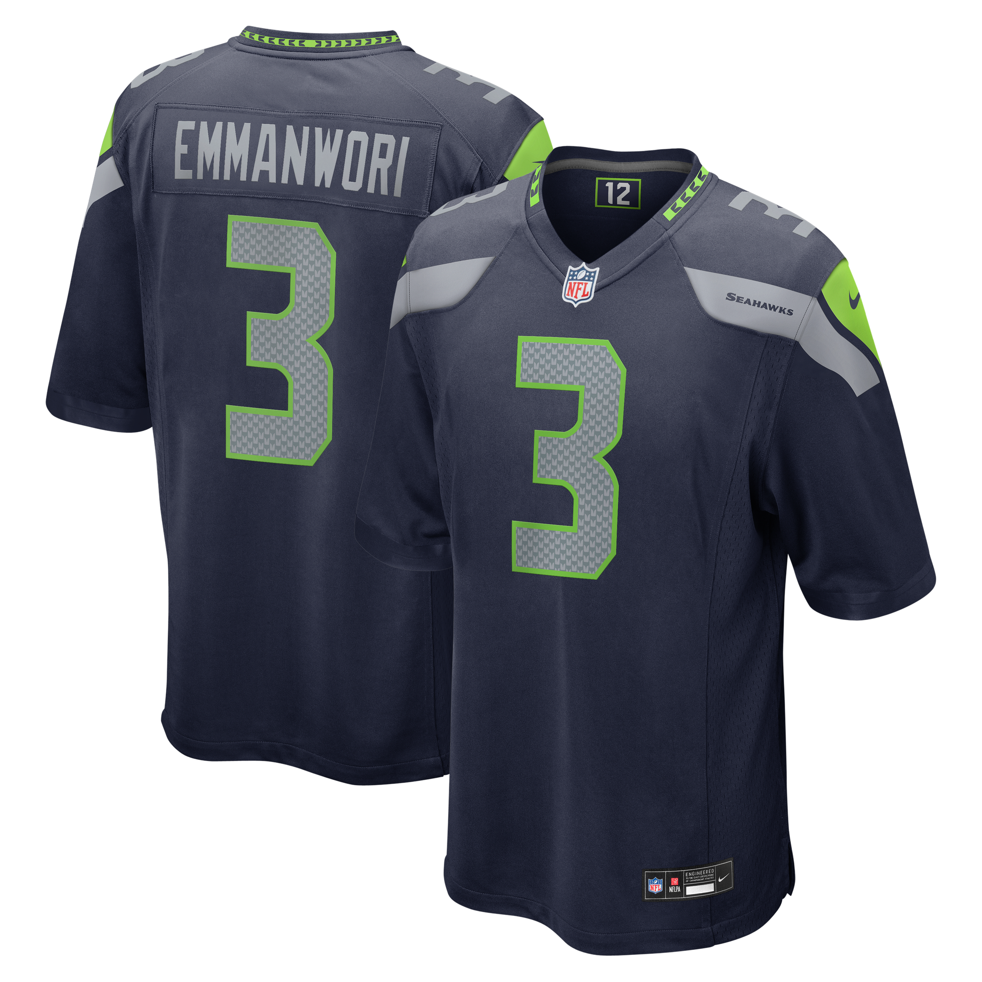Maglia da gioco Nike dei Seattle Seahawks - Blu navy - Nick Emmanwori - Uomo
