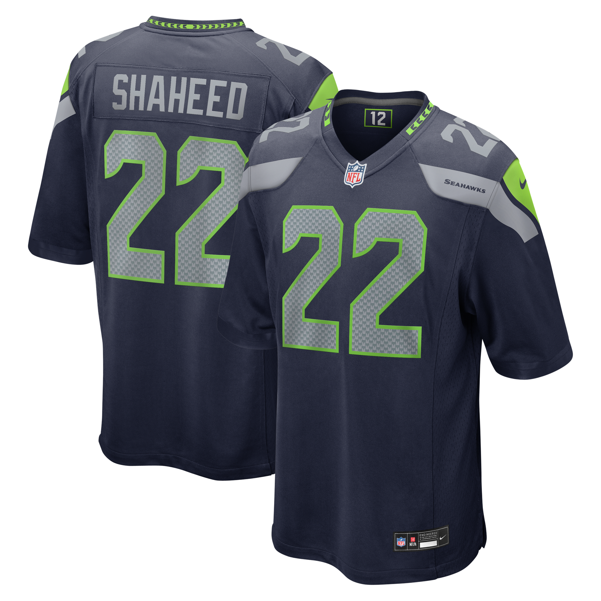 Maglia da gioco Nike dei Seattle Seahawks - Blu navy - Rashid Shaheed - Uomo