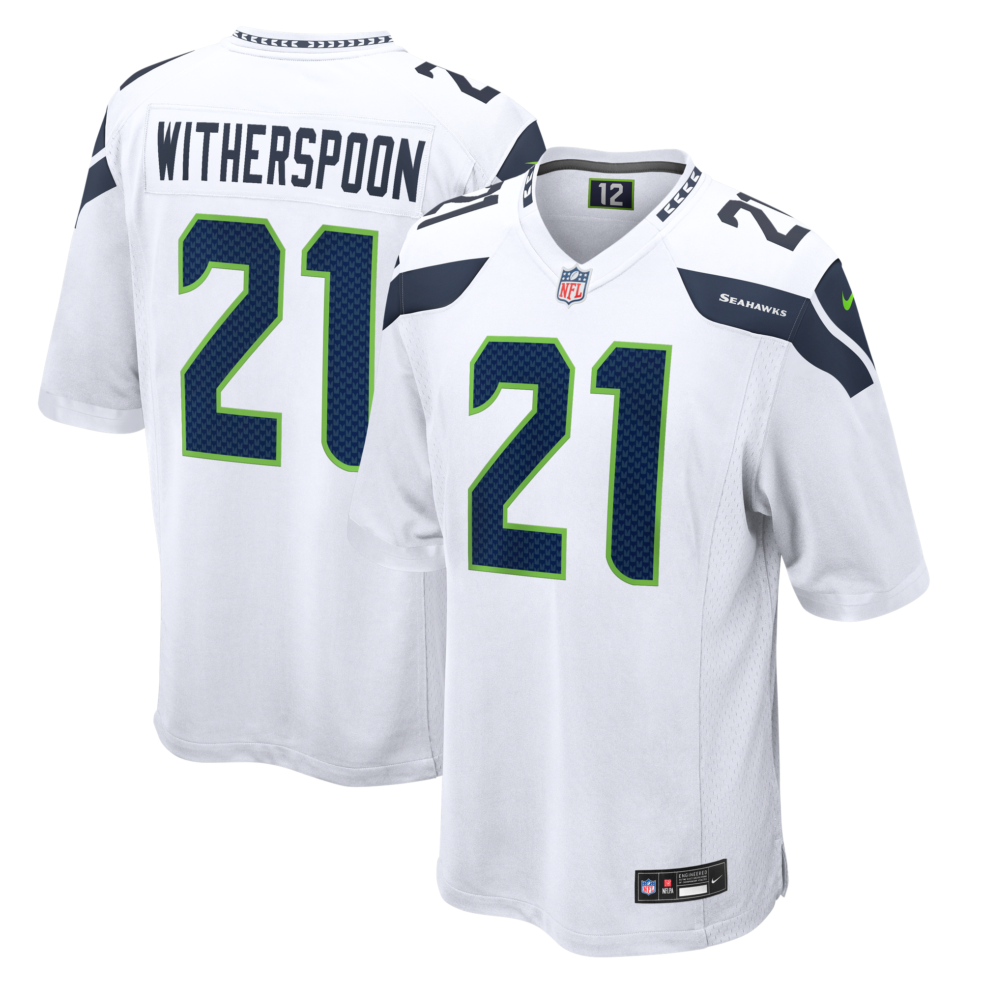 Maglia da trasferta Nike dei Seattle Seahawks - Bianca - Devon Witherspoon - Uomo