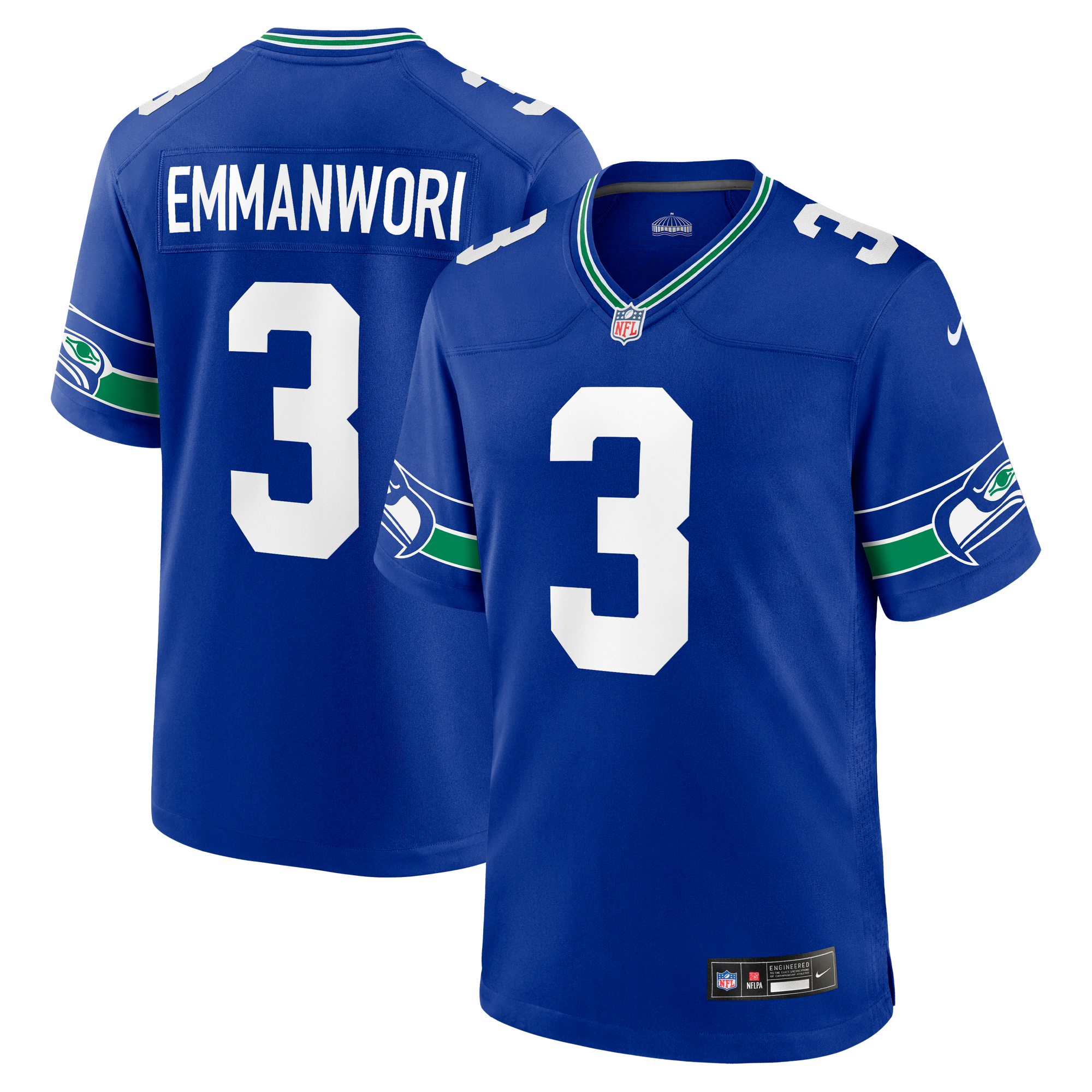 Maglia da gioco alternativa Nike dei Seattle Seahawks - Blu royal - Nick Emmanwori - Uomo