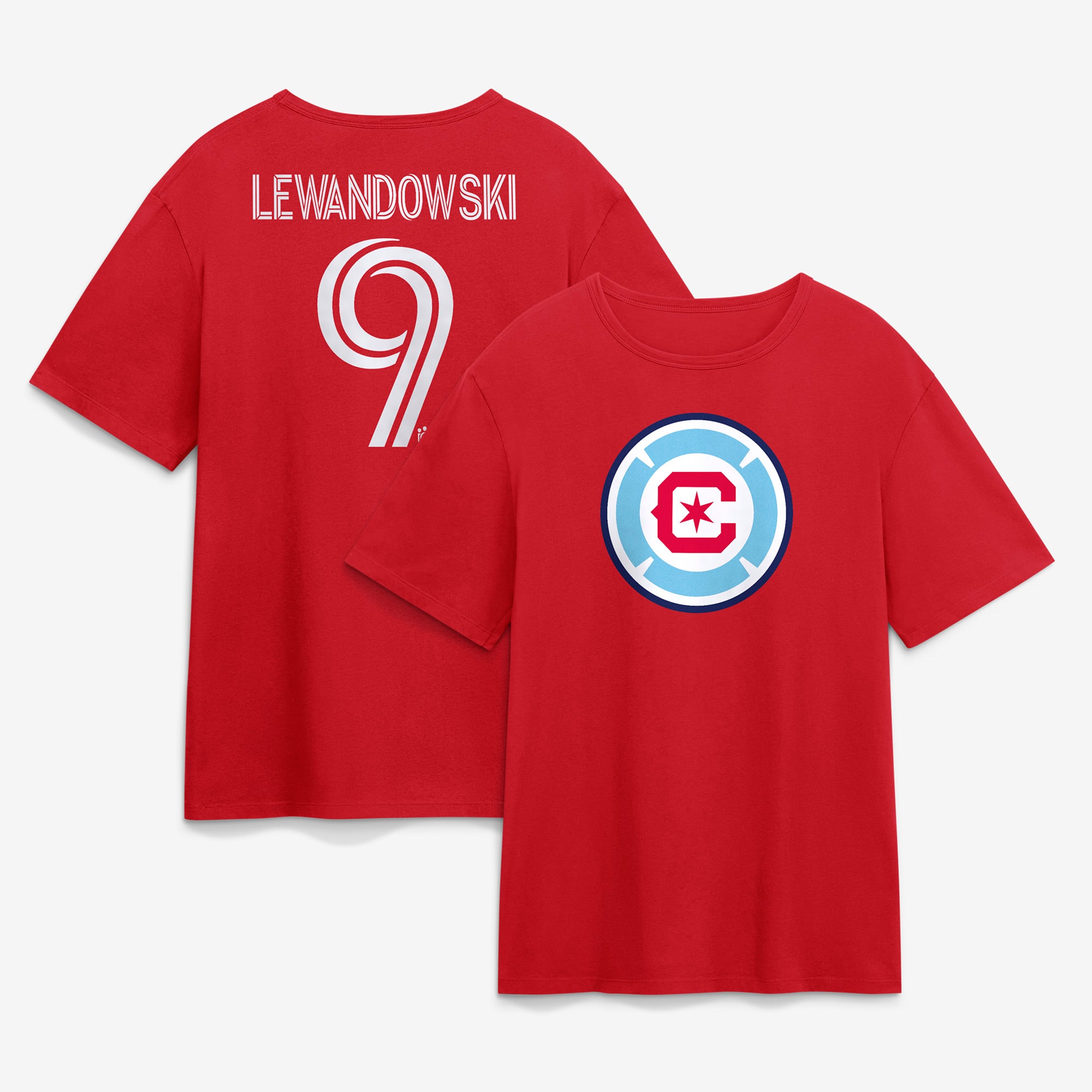 Men's Robert Lewandowski Red Chicago Fire Name & Number T-Shirt