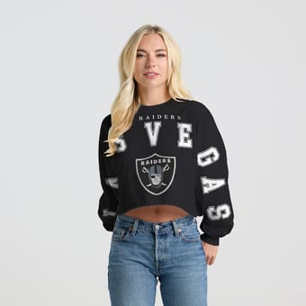 Women's Spirit Jersey Black Las Vegas Raiders Cropped Long Sleeve T-Shirt
