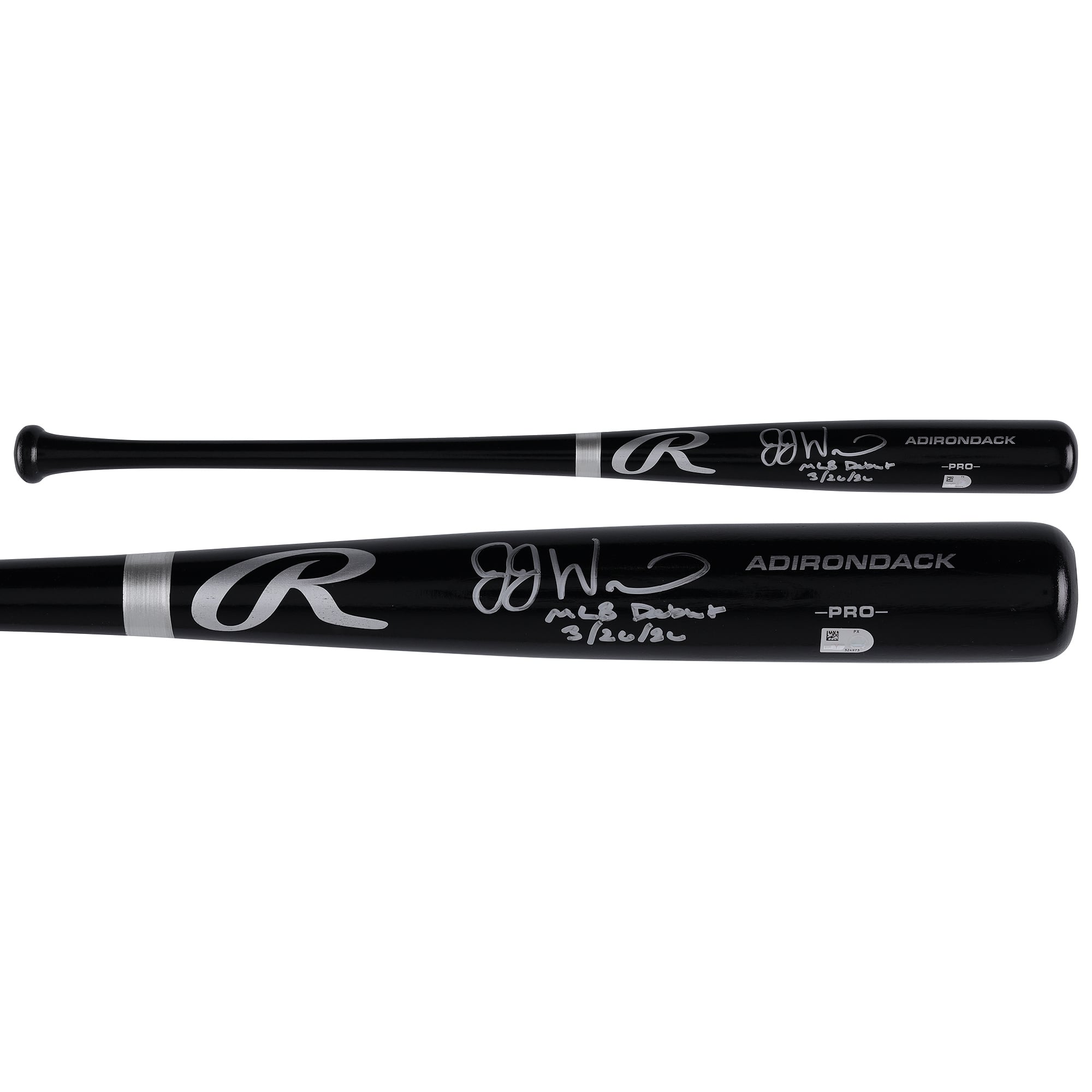 Mazza da baseball Rawlings Pro nera autografata da JJ Wetherholt dei St. Louis Cardinals con la scritta "MLB Debut 3/26/26"