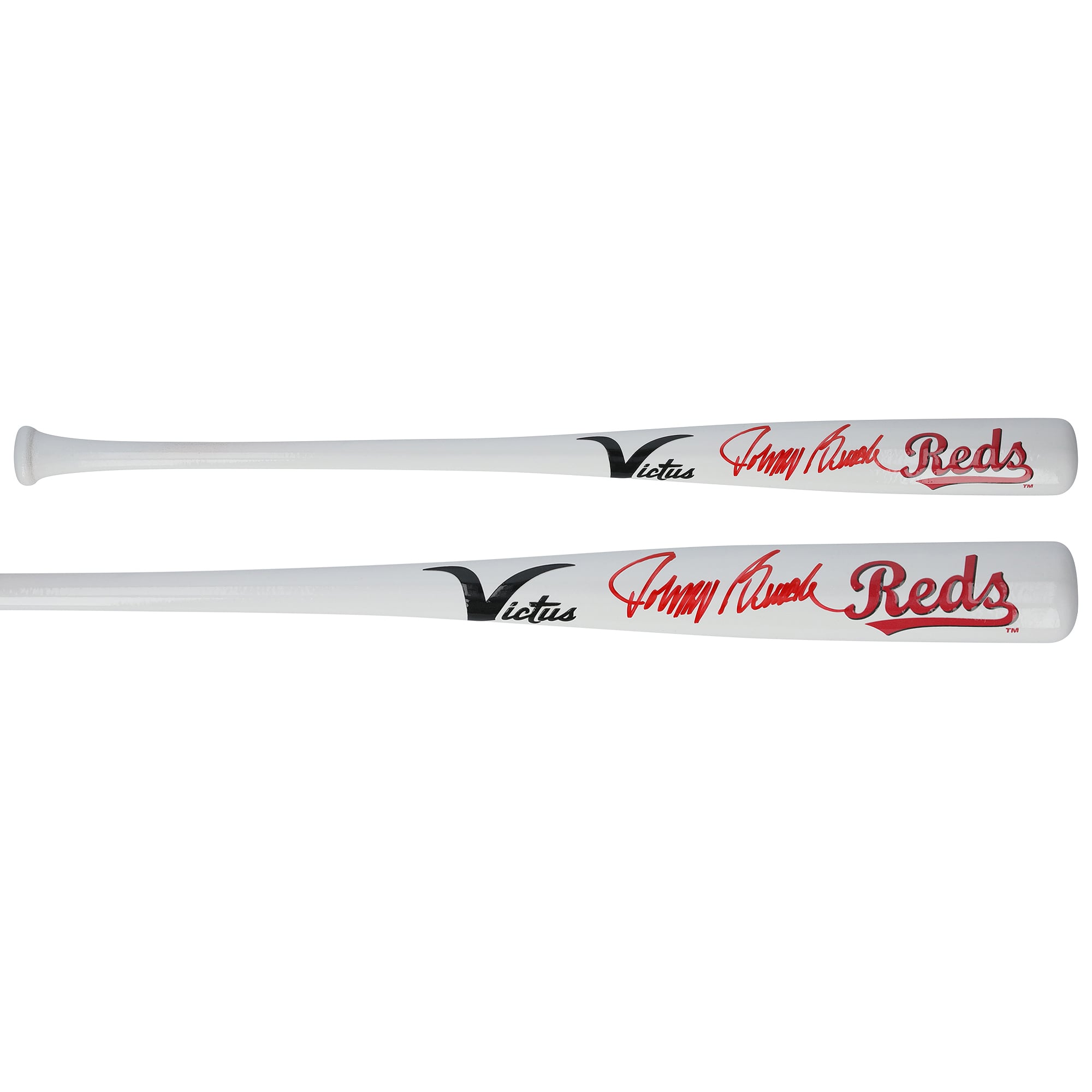 Mini mazza da baseball autografata da Johnny Bench dei Cincinnati Reds, modello Victus Team ID.